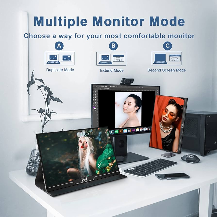 h4674 IVV Portable Monitor IPS 15.6インチ Portable Monitor, IVV 15.6inch 1080P FHD, IPS Small Screen